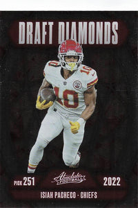 2025 Panini Absolute Football Draft Diamonds Isiah Pacheco #DD-IPO