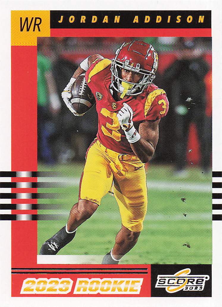 2023 Score Football 2003 Throwback Rookies Jordan Addison #7
