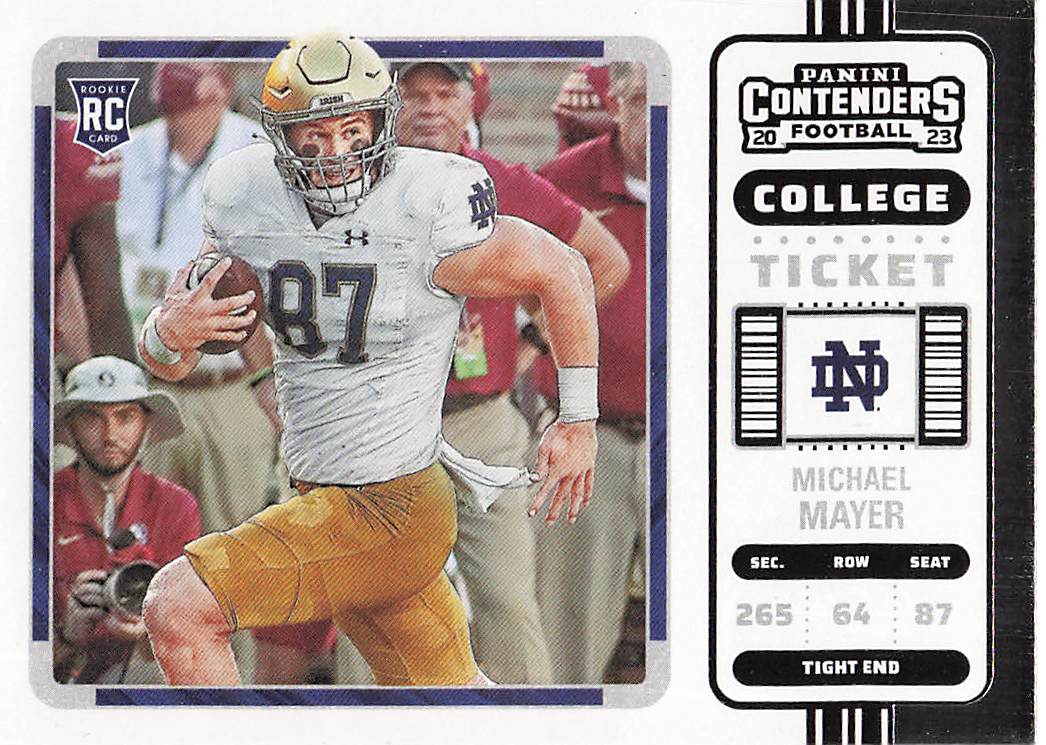 2023 Panini Chronicles Draft Picks Contenders College Ticket Michael Mayer #19