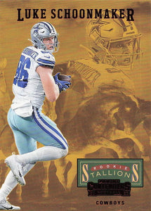2023 Panini Contenders Football Rookie Stallions Red Luke Schoonmaker #18
