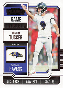 2023 Panini Contenders Football Game Ticket Bronze Justin Tucker #7