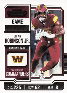 2023 Panini Contenders Football Game Ticket Bronze Brian Robinson Jr. #98