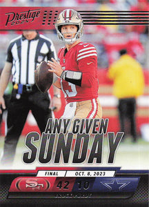 2024 Panini Prestige Football Any Given Sunday Brock Purdy #AGS-BPY