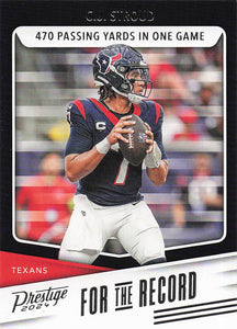 2024 Panini Prestige Football For the Record C.J. Stroud #FR-CJS