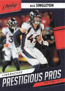 2024 Panini Prestige Football Prestigious Pros Alex Singleton #PP-ASN