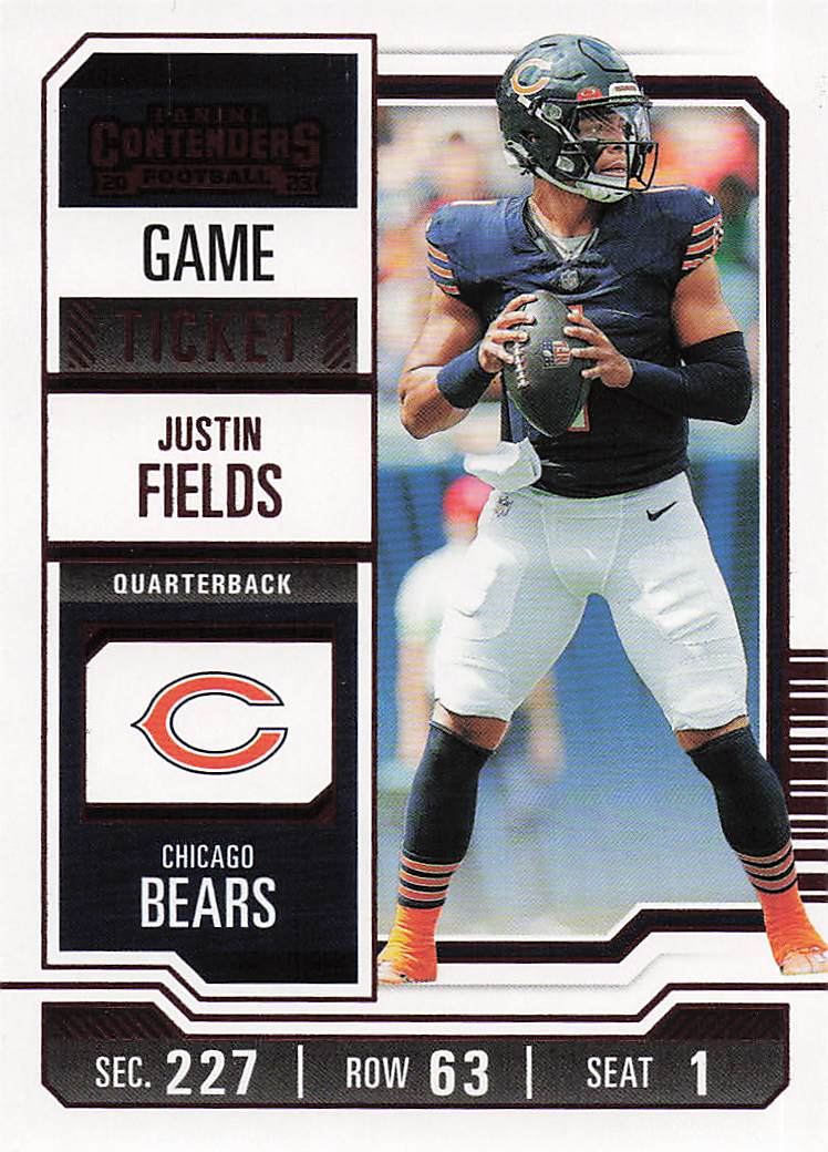 2023 Panini Contenders Football Game Ticket Red Justin Fields #20
