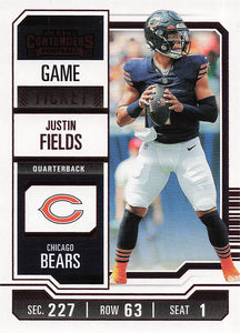 2023 Panini Contenders Football Game Ticket Red Justin Fields #20