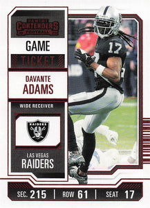 2023 Panini Contenders Football Game Ticket Red Davante Adams #53