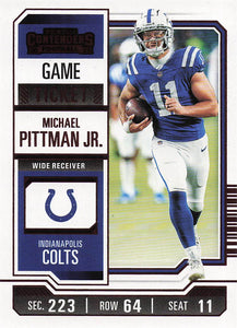 2023 Panini Contenders Football Game Ticket Red Michael Pittman Jr. #44