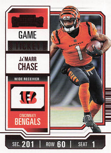 2023 Panini Contenders Football Game Ticket Red Ja'Marr Chase #21