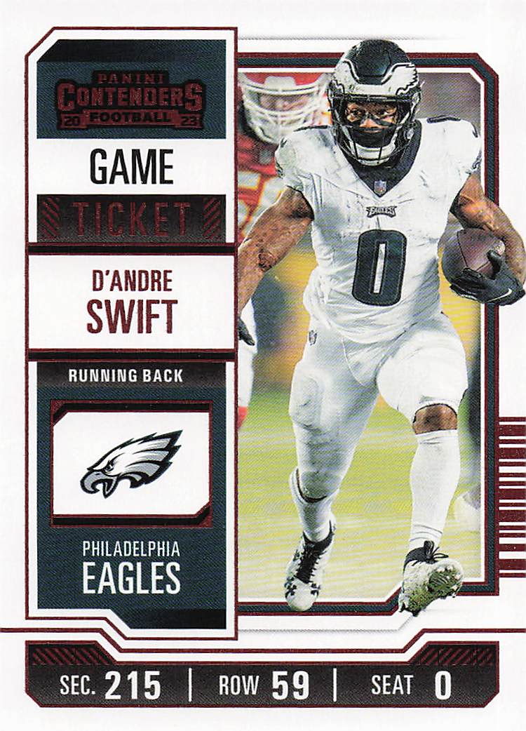 2023 Panini Contenders Football Game Ticket Red D'Andre Swift #78