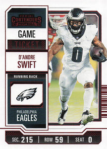 2023 Panini Contenders Football Game Ticket Red D'Andre Swift #78