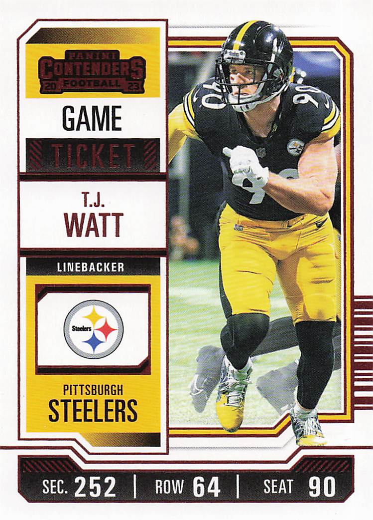 2023 Panini Contenders Football Game Ticket Red T.J. Watt #85