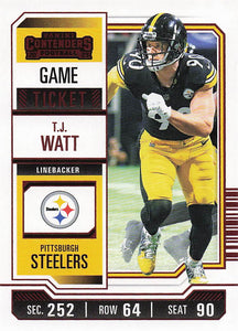 2023 Panini Contenders Football Game Ticket Red T.J. Watt #85