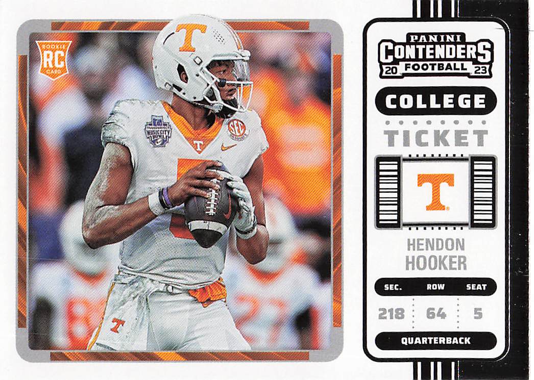 2023 Panini Chronicles Draft Picks Contenders College Ticket Hendon Hooker #5