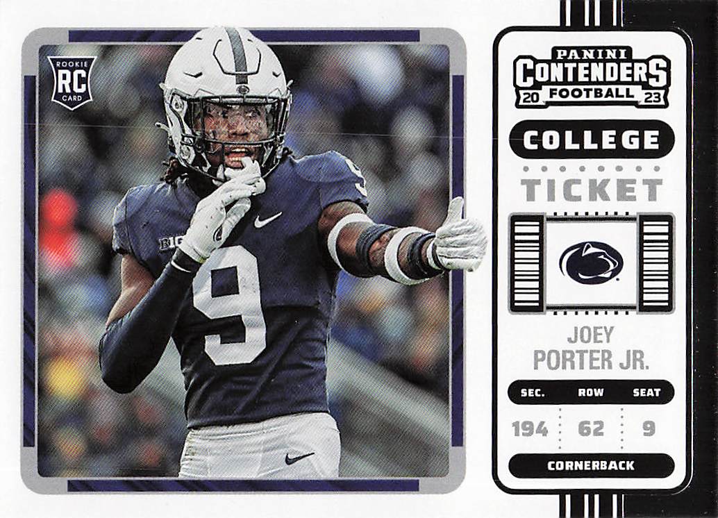 2023 Panini Chronicles Draft Picks Contenders College Ticket Joey Porter Jr. #25