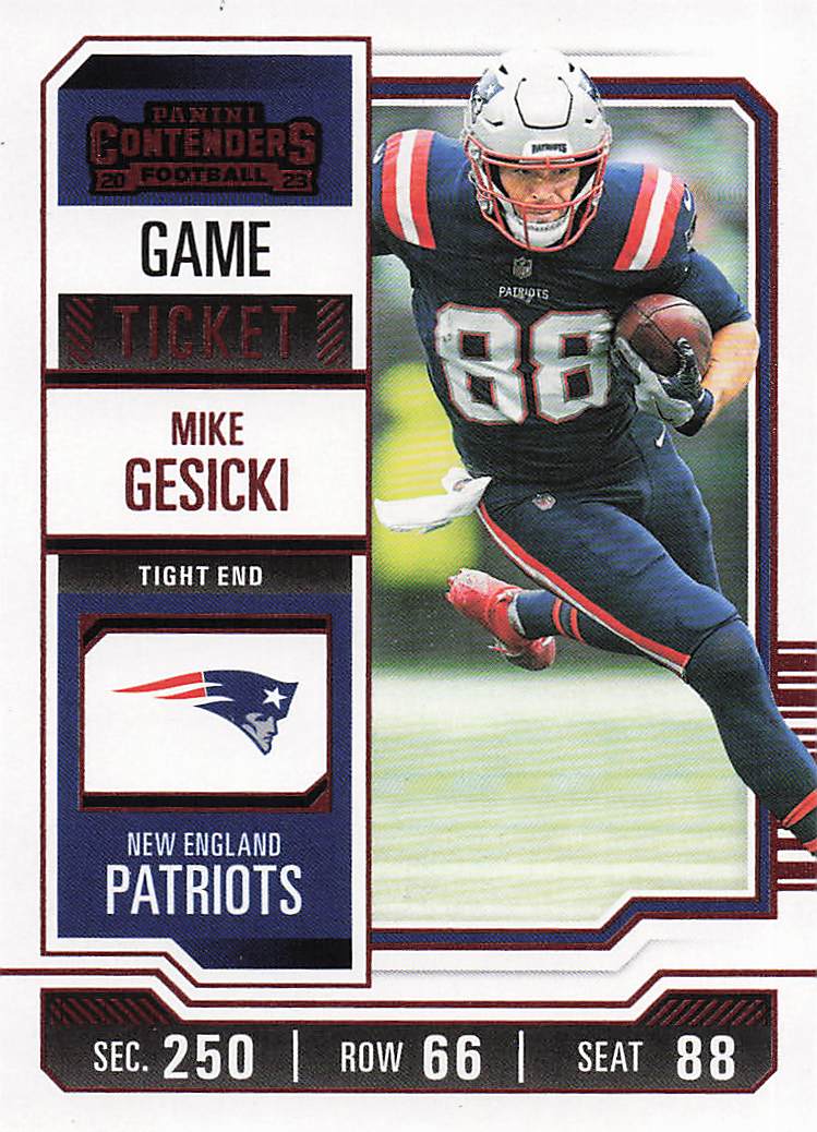 2023 Panini Contenders Football Game Ticket Red Mike Gesicki #70