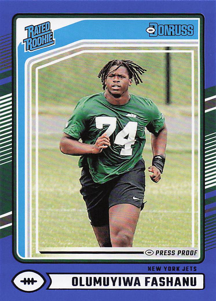 2024 Donruss Football Press Proof Blue Olumuyiwa Fashanu #330 Rookie