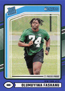2024 Donruss Football Press Proof Blue Olumuyiwa Fashanu #330 Rookie