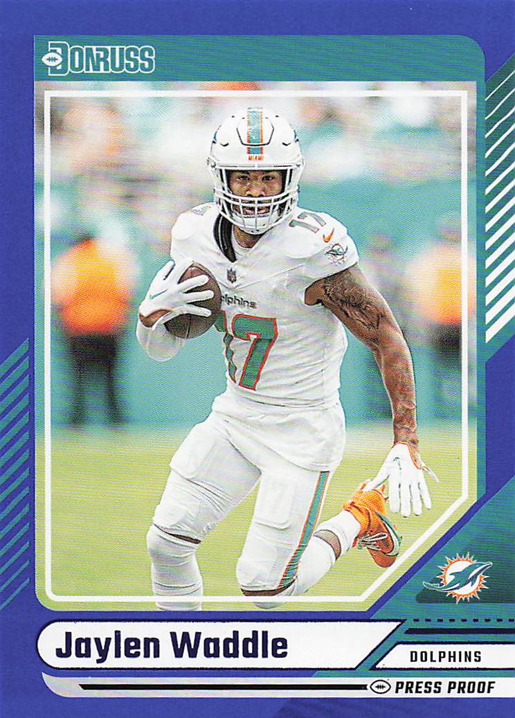 2024 Donruss Football Press Proof Blue Jaylen Waddle #125