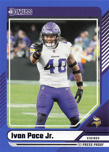 2024 Donruss Football Press Proof Blue Ivan Pace Jr. #104