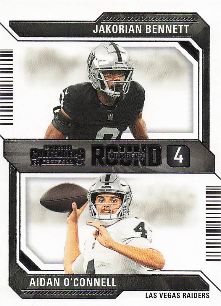 2023 Panini Contenders Round Numbers Jakorian Bennett / Aidan O'Connell #18