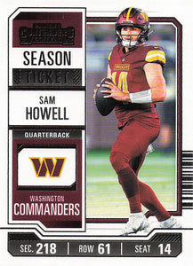 2023 Panini Contenders Football Sam Howell #100