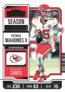 2023 Panini Contenders Football Season Ticket Retail Patrick Mahomes II #51