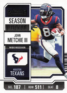 2023 Panini Contenders Football Season Ticket Retail John Metchie III #42