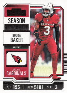 2023 Panini Contenders Football Season Ticket Retail Budda Baker #1