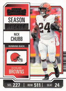 2023 Panini Contenders Football Season Ticket Retail Nick Chubb #26