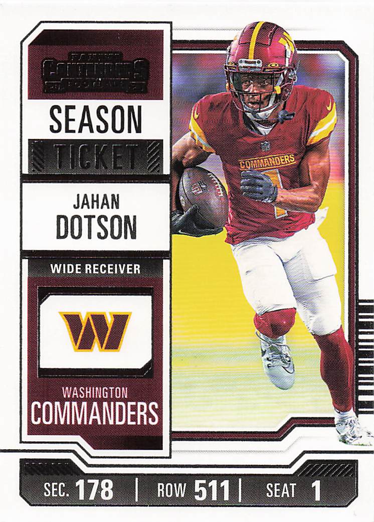 2023 Panini Contenders Football Season Ticket Retail Jahan Dotson #99