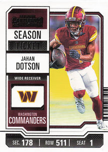 2023 Panini Contenders Football Season Ticket Retail Jahan Dotson #99