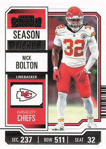 2023 Panini Contenders Football Season Ticket Retail Nick Bolton #50