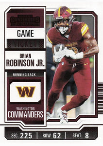 2023 Panini Contenders Football Game Ticket Bronze Brian Robinson Jr. #98