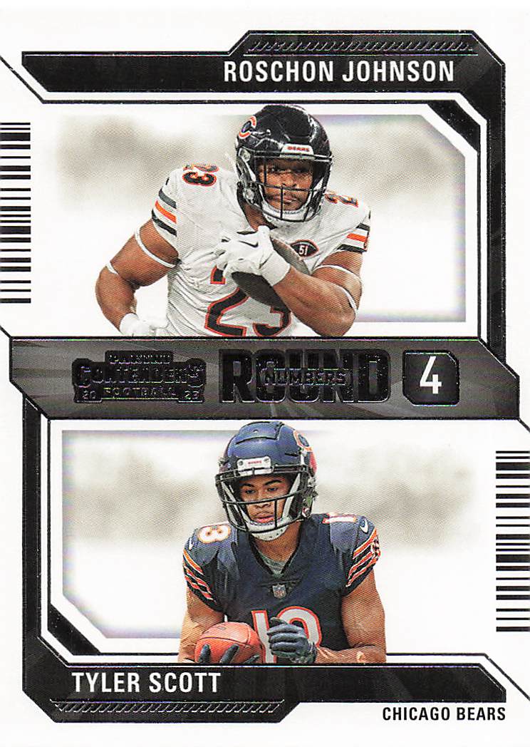 2023 Panini Contenders Football Round Numbers Roschon Johnson / Tyler Scott #19