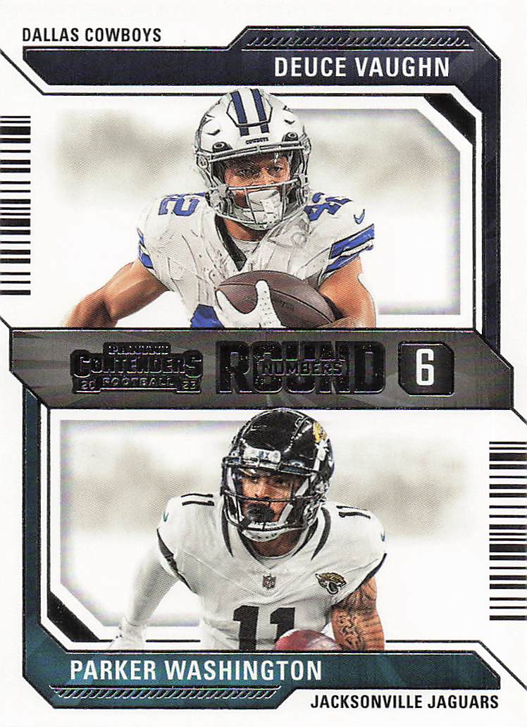 2023 Panini Contenders Round Numbers Deuce Vaughn / Parker Washington #23