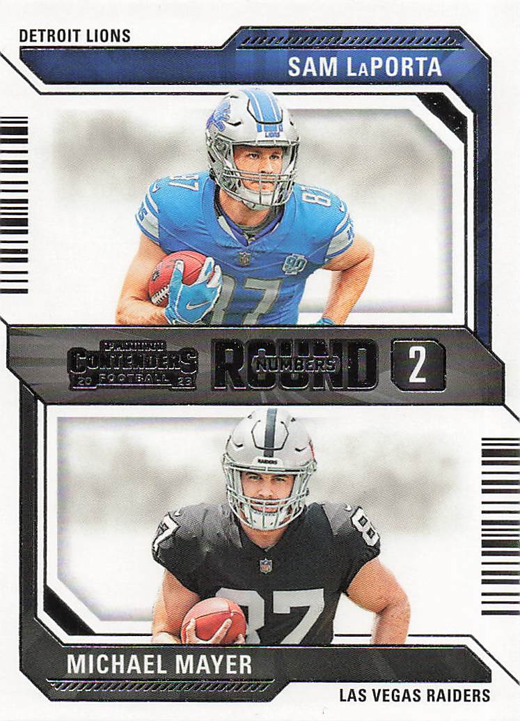 2023 Panini Contenders Football Round Numbers Sam LaPorta / Michael Mayer #13
