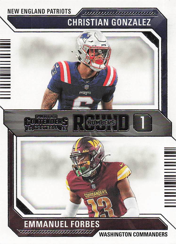 2023 Panini Contenders Round Numbers Christian Gonzalez / Emmanuel Forbes #3