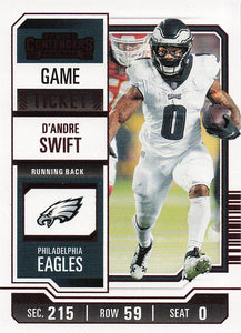 2023 Panini Contenders Football Game Ticket Red D'Andre Swift #78