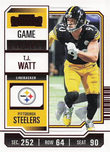 2023 Panini Contenders Football Game Ticket Red T.J. Watt #85