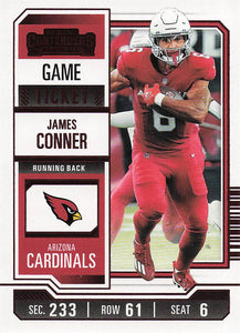 2023 Panini Contenders Football Game Ticket Red James Conner #2
