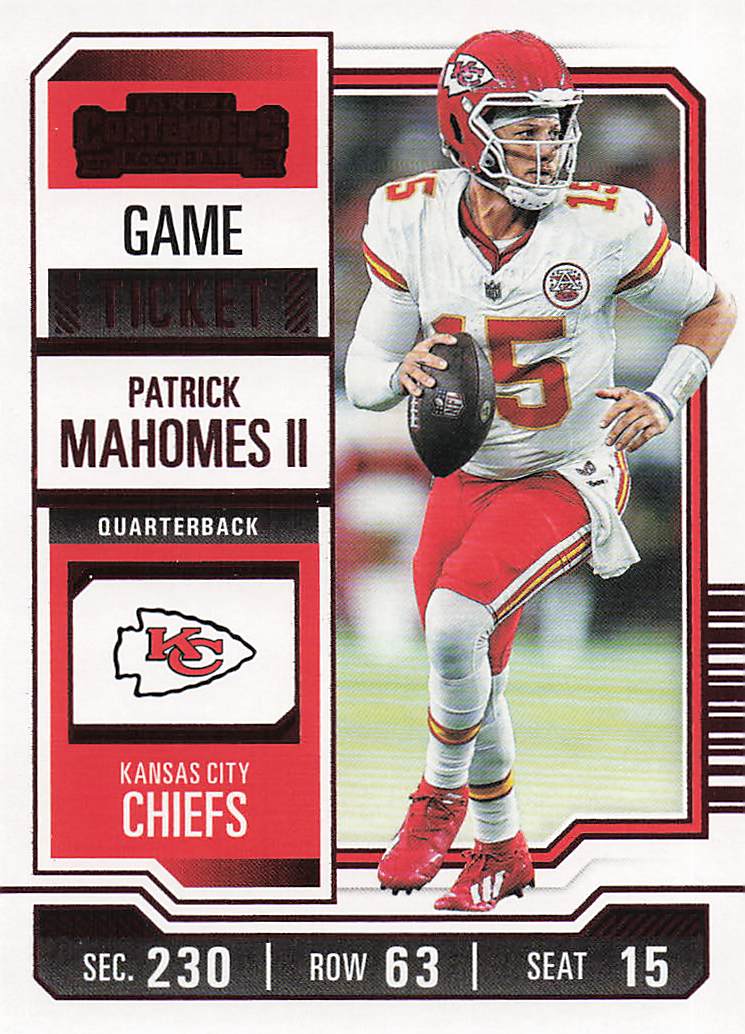2023 Panini Contenders Football Game Ticket Red Patrick Mahomes II #51