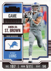 2023 Panini Contenders Football Game Ticket Red Amon-Ra St. Brown #34