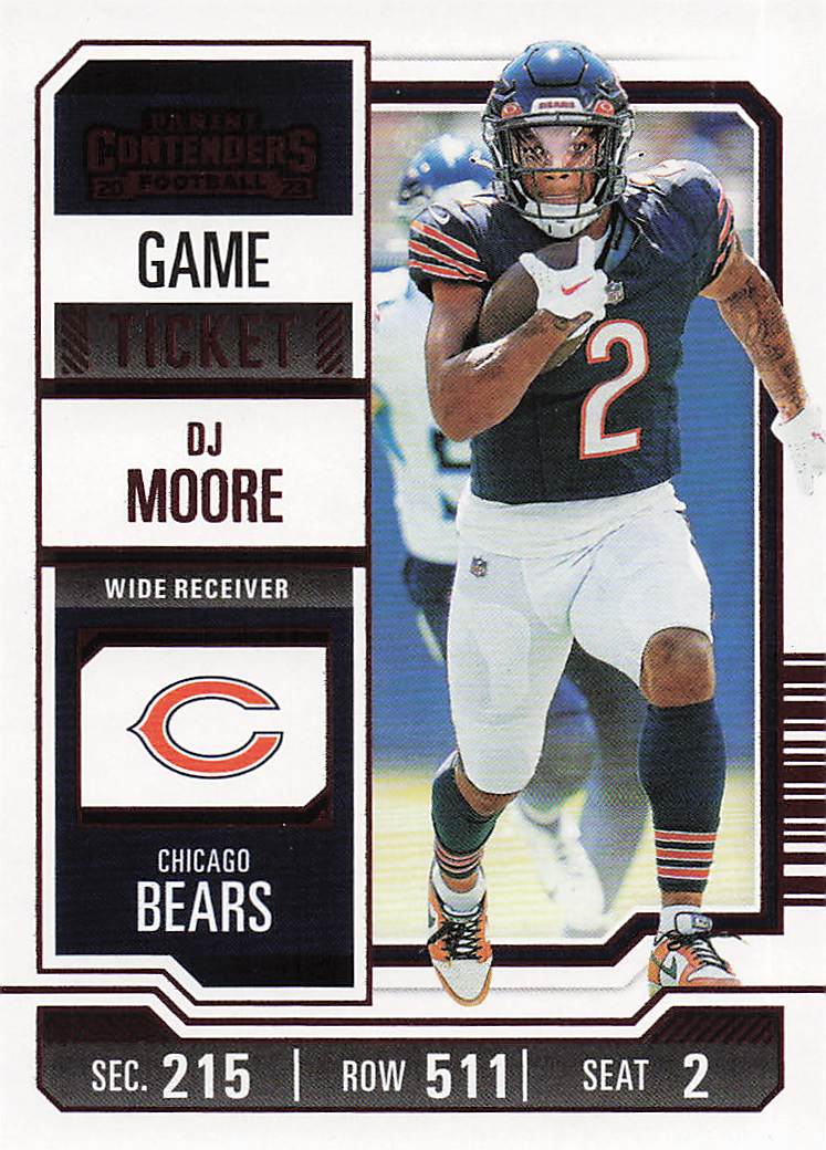 2023 Panini Contenders Football Game Ticket Red DJ Moore #18