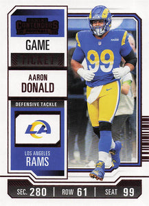 2023 Panini Contenders Football Game Ticket Red Aaron Donald #60