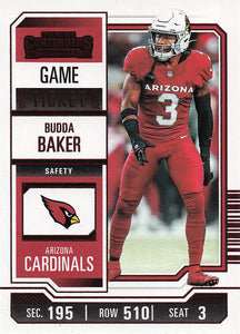 2023 Panini Contenders Football Game Ticket Red Budda Baker #1