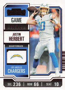 2023 Panini Contenders Football Game Ticket Red Justin Herbert #59