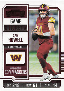 2023 Panini Contenders Football Game Ticket Red Sam Howell #100
