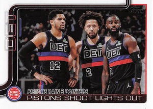 2025-26 Topps Basketball Pistons Rain 3 Pointers: Pistons Shoot Lights Out #279